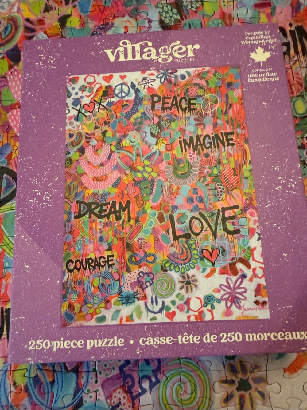 Puzzle by Villager Puzzles. 250ct. Pink Graffiti